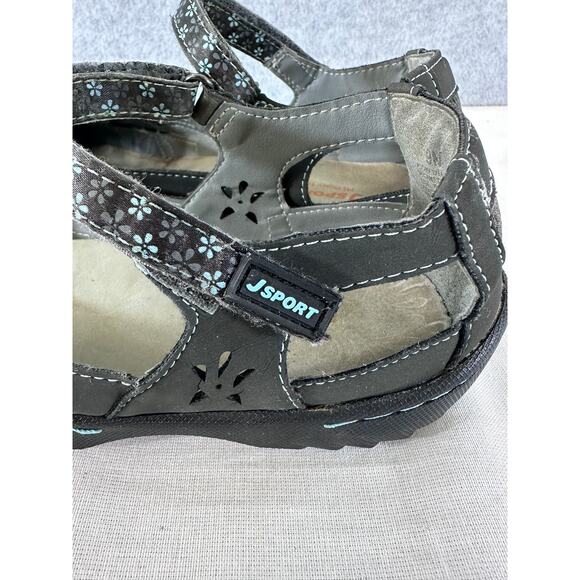 J SPORT BY JAMBU Women’s sz 9 MARYJANE SANDALS CLOSED TOE GREY MEMORY FOAM - Picture 10 of 11